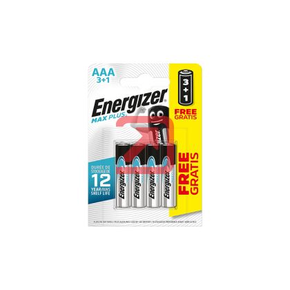 Батерия Energizer MAX PLUS R03/AAA Алкална супер усилена, 1.5V, 3+1 бр.