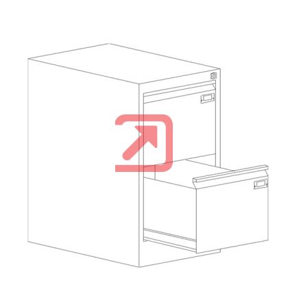 Шкаф за висящи папки Malow File Locker SZK101E Единичен с 2 чекмеджета, 41.5x63x71.5 cm, Сив
