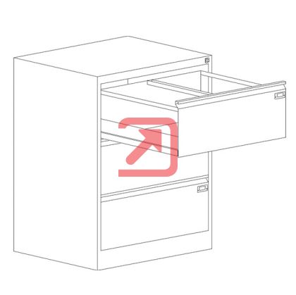 Шкаф за висящи папки Malow File Locker SZK202E Двоен с 3 чекмеджета, 77.5x63x100 cm, Сив