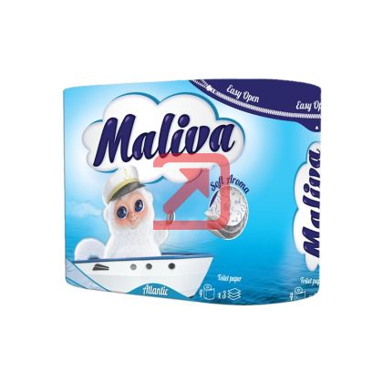 Тоалетна хартия Maliva 100% целулоза, трипластова 4 бр. Atlantic