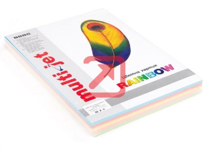 Цветен микс картон Multi Jet Rainbow Наситен, A4 5x25 л. 160 g/m2