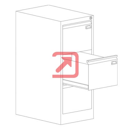 Шкаф за висящи папки Malow File Locker SZK201E Единичен с 3 чекмеджета, 41.5x63x100 cm, Сив