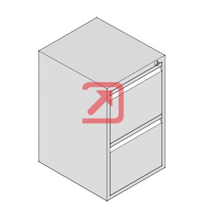 Шкаф за висящи папки Практик А42 Единичен с 2 чекмеджета, 40.8x48x68.5 cm, Сив