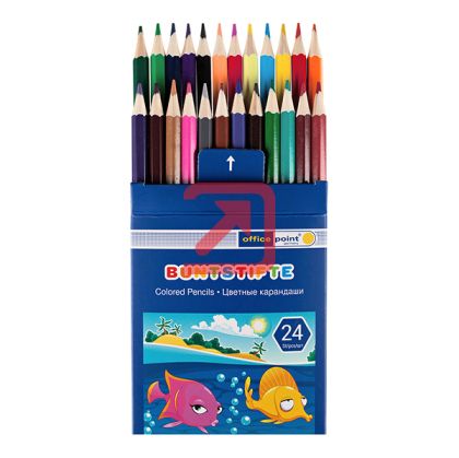 Цветни моливи Office Point Шестоъгълни, 24 цвята