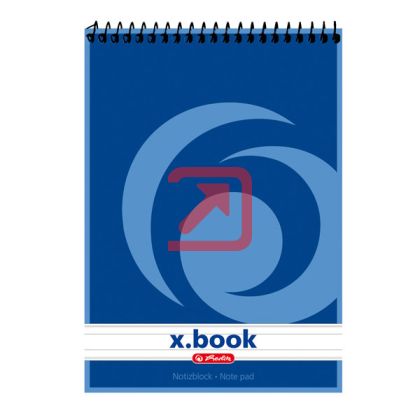 Бележник Herlitz X-book Меки сини корици със спирала, А5 50 л. с редове