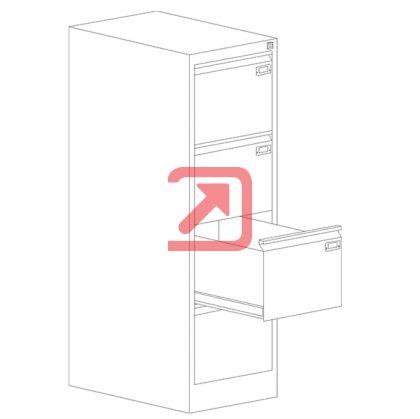 Шкаф за висящи папки Malow File Locker SZK301E Единичен с 4 чекмеджета, 41.5x63x128.5 cm, Сив