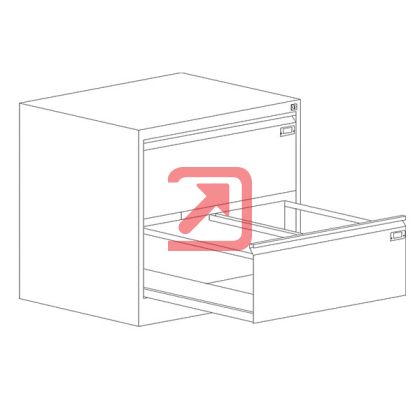 Шкаф за висящи папки Malow File Locker SZK102E Двоен с 2 чекмеджета, 77.5x63x71.5 cm, Сив