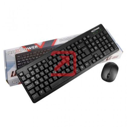 Клавиатура и мишка ROXPOWER LK-4010 Безжични, USB, Черни