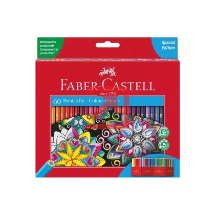 Цветни моливи Faber-Castell Шестоъгълни, 60 цвята