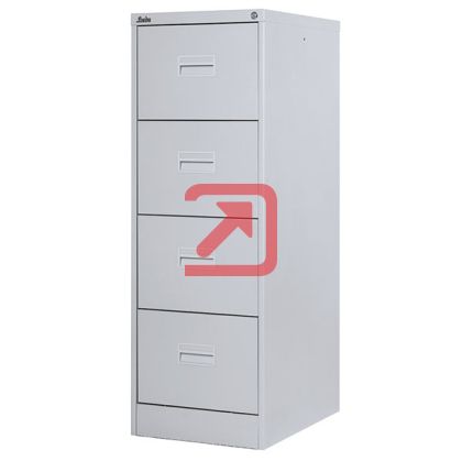 Шкаф за висящи папки Silverline Midi FCMI4A Единичен с 4 чекмеджета, 39.8x62.2x132 cm, Сив