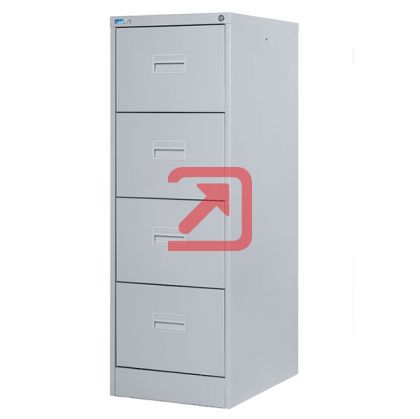 Шкаф за висящи папки Silverline SLV4M Единичен с 4 чекмеджета, 45.8x62.2x132 cm, Сив