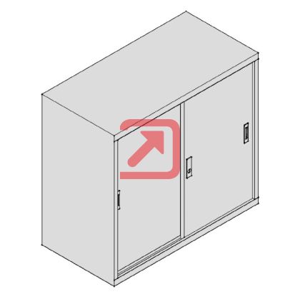 Метален шкаф Практик AMT 0891 С един рафт, плъзгащи врати, 91.5x45.8x83.2 cm Сив