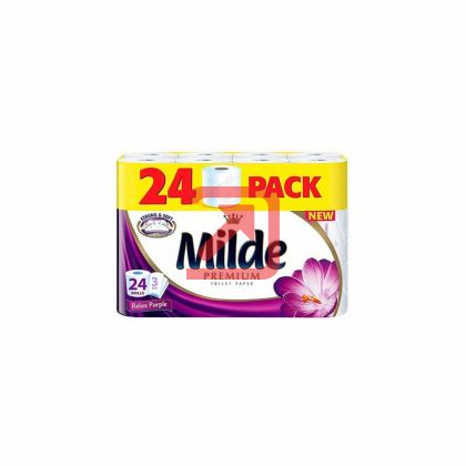 Тоалетна хартия Milde 100% целулоза, трипластова 24 бр. Relax Purple