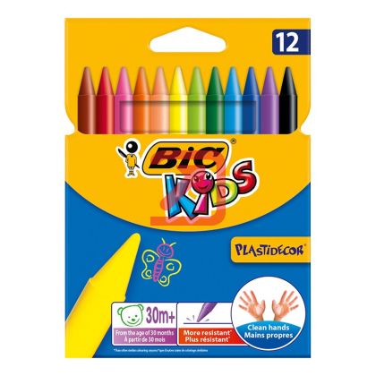 Пастели BIC Kids Plastidecor Восъчни 12 цвята