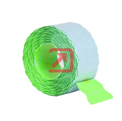 Етикети за маркиращи клещи 26x16 mm 1000 етик./ролка Зелен неон