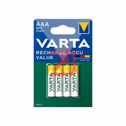 Батерия Varta Power Accu R2U/AAA Презареждаща 800 mAh, 1.2V, 3+1 бр.