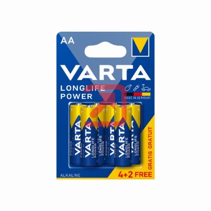 Батерия Varta Longlife Power LR6/AA Алкална, 1.5V, 4+2 бр.