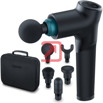 Масажор Beurer MG 185 deep tissue massager, 9 intensity levels & 3 massage programmes, 5 massage attachments, Lithium-ion battery up to 5.5h of use, storage case