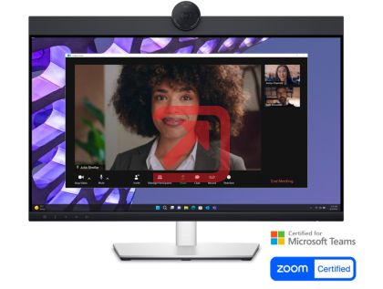Монитор Dell P2424HEB, 23.8" Video Conferencing, FullHD (1920x1080) AG, IPS, 16:9, 5ms, 1000:1, 250 cd/m2,  99% sRGB, HDMI, DP, USB-C, USB 3.2 hub, RJ45, 1x 4MP RGB + IR 2K camera, 2x digital mic, 2x 5W speaker, Height Adj, Pivot, Swivel, Tilt, Black