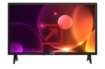 Телевизор Sharp 24FA2E, 24" LED HD 1366x768, 100 000:1, DVB-T/T2/C/S/S2, Active Motion 100, Speaker 2x3W, Dolby Digital, CI+, 3xHDMI, 2xUSB, Bluetooth, LAN, Video/Audio input (3 x RCA), 2 pole Stand