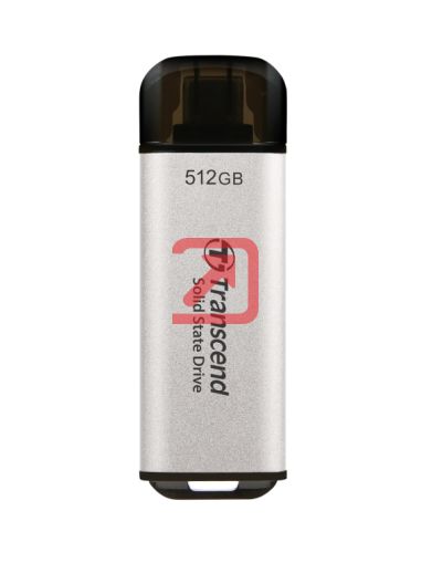 Твърд диск Transcend 512GB, USB External SSD, ESD300S, USB 10Gbps, Type C, Silver