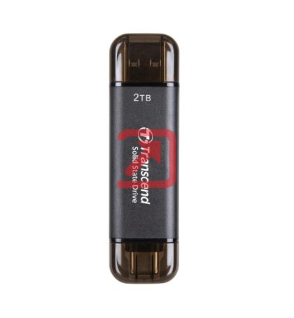 Твърд диск Transcend 2TB, External SSD, ESD310C, USB 10Gbps, Type C/A, Black