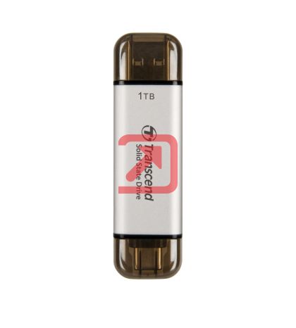 Твърд диск Transcend 1TB, External SSD, ESD310S, USB 10Gbps, Type C/A, Silver
