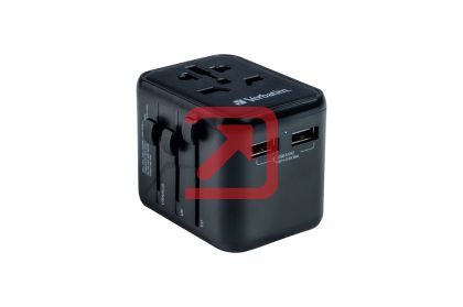 Адаптер Verbatim UTA-01 Universal Travel Adapter with 2 x USB-A ports