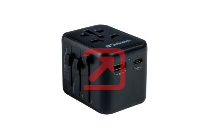 Адаптер Verbatim UTA-02 Universal Travel Adapter with 1 x USB-C PD 20W / 1 x USB-A QC 3.0