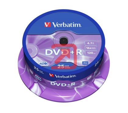 Медия Verbatim DVD+R AZO 4.7GB 16X MATT SILVER SURFACE (25 PACK)