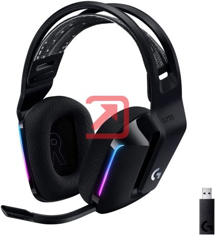 Слушалки Logitech G733 Wireless Headset, Lightsync RGB, Lightspeed Wireless, PRO-G 40 mm Drivers, DTS Headphone:X 2.0 Surround, Blue Voice Microphone, 278 g, Black