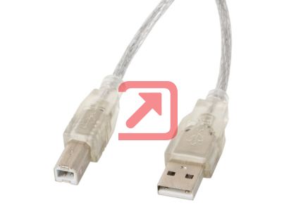 Кабел Lanberg USB-A (M) -> USB-B (M) 2.0 cable 1.8m, transparent ferrite