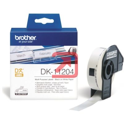 Консуматив Brother DK-11204 Multi Purpose Labels, 17mmx54mm, 400 labels per roll, Black on White