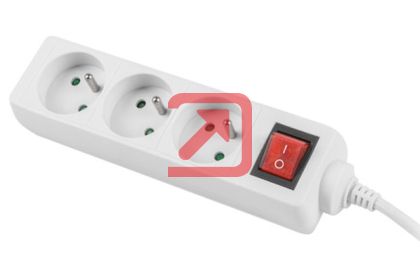 Разклонител Lanberg power strip 1.5m, 3 sockets, french with circuit breaker quality-grade copper cable, white