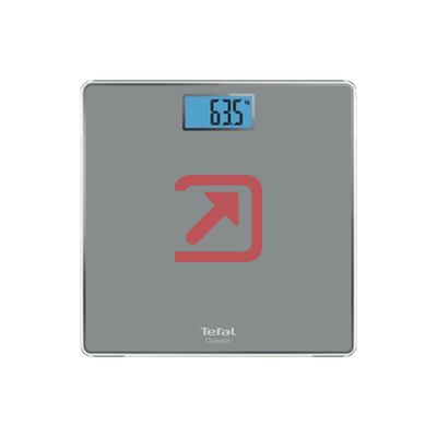 Везна Tefal PP1500V0, Classic Grey, glass platform (31x31cm), 160Kg / 100g, on/off, slim (21mm), display (75x30), back light display, 2 x AAA battery included