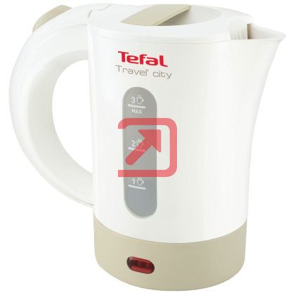 Електрическа кана Tefal KO120130 TRAVEL CITY2 0.5L white & grey, 2 cups, travel bag, spoon