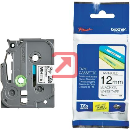 Консуматив Brother TZe-231 Tape Black on White Laminated 12mm - Eco