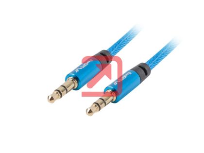Кабел Lanberg mini jack 3.5mm M/M 3 pin cable 3m, blue premium