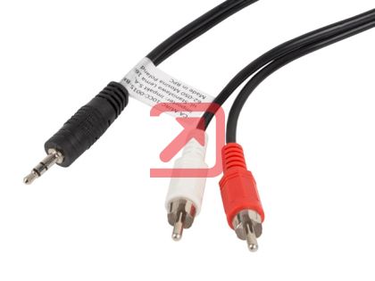 Кабел Lanberg mini jack 3.5mm (M) 3 pin -> 2X RCA (chinch) (M) cable 1.5m