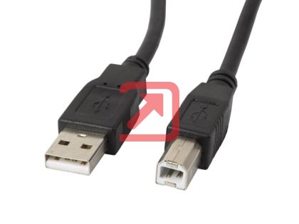 Кабел Lanberg USB-A (M) -> USB-B (M) 2.0 ferrite cable 1m, black