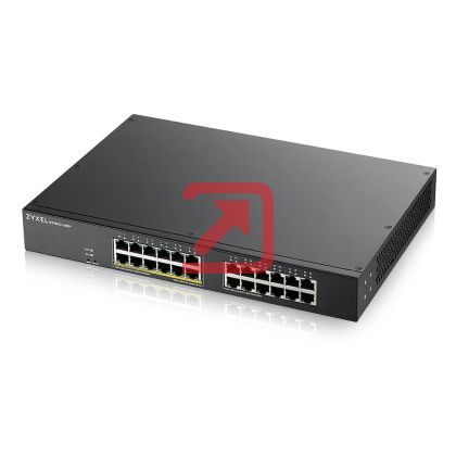 Комутатор ZyXEL GS1900-24, 24-port GbE L2, 12 Port PoE Smart Switch, rackmount, 130 Watt