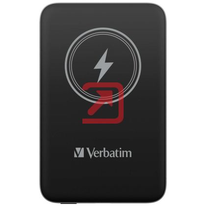Външна батерия Verbatim MCP-10BK Power Pack 10000 mAh with UBS-C PD 20W / Magnetic Wireless Charging 15W Black