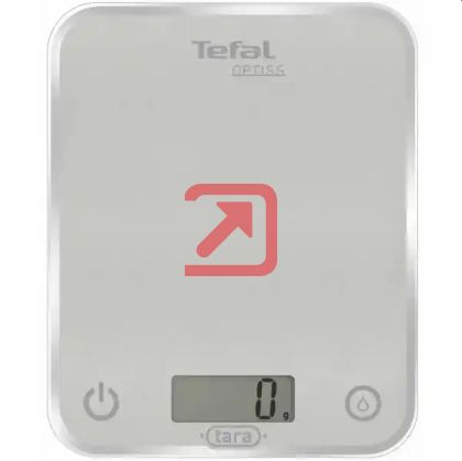 Везна Tefal BC5004V2, Optiss silver, ultra slim glass, 5 kg / 1g/ml graduation, tara, liquid function, 2 batteries LR03 AAA included, new markings on product