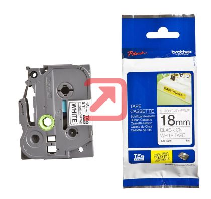 Консуматив Brother TZe-S241 Tape Black on White, Strong Adhesive, 18mm, 8 m - Eco