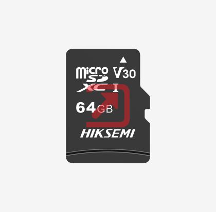 Памет Hiksemi microSDXC 64G, Class 10 and UHS-I TLC, Up to 92MB/s read speed, 30MB/s write speed, V30 with Adapter