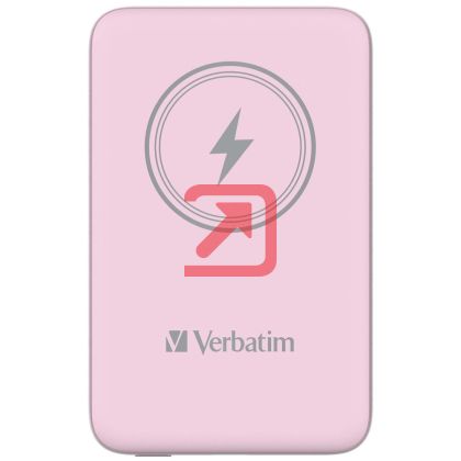 Външна батерия Verbatim MCP-10PK Power Pack 10000 mAh with UBS-C PD 20W / Magnetic Wireless Charging 15W Pink