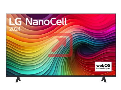 Телевизор LG 55NANO81T3A, 55" 4K HDR Smart Nano Cell TV, 3840x2160, DVB-T2/C/S2, AI Alpha 5 Gen7, HDR 10 PRO, webOS 24, ThinQ AI, WiFi, Clear Voice, AI Upscaling, Bluetooth, Hdmi, CI, LAN, AirPlay2, SPDIF, 2 Pole stand, Silver