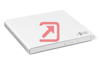 Оптично устройство Hitachi-LG GP57EW40 Ultra Slim External DVD-RW, Super Multi, Double Layer, TV connectivity, White