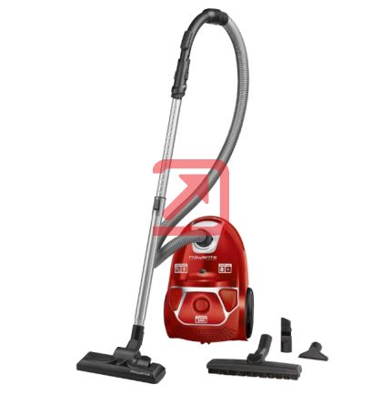 Прахосмукачка Rowenta RO3953EA, Compact Power parquet ACAA, 75db, H+ bag, SPA upgrade suction head, TTM + XL with brush, parquet + crevice tool 2 in 1 + upholstery nozzle, color red
