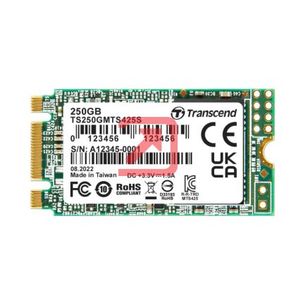 Твърд диск Transcend 250GB, M.2 2242 SSD, SATA3 B+M Key, TLC